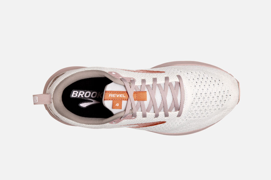 Brooks Israel Revel 4 Road Running Shoes Womens - White/Gold - FHA-653240